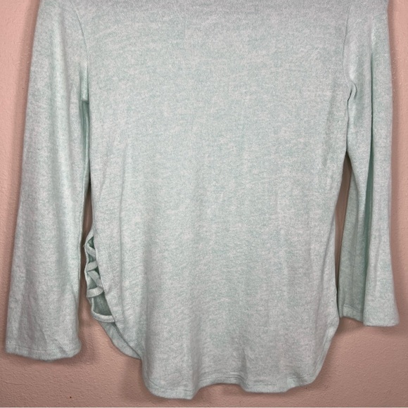NEW POOF GIRLS LARGE MINT GREEN SOFT KNIT SWEATER STRETCH  PASTEL LONG SLEEVE - Picture 7 of 11